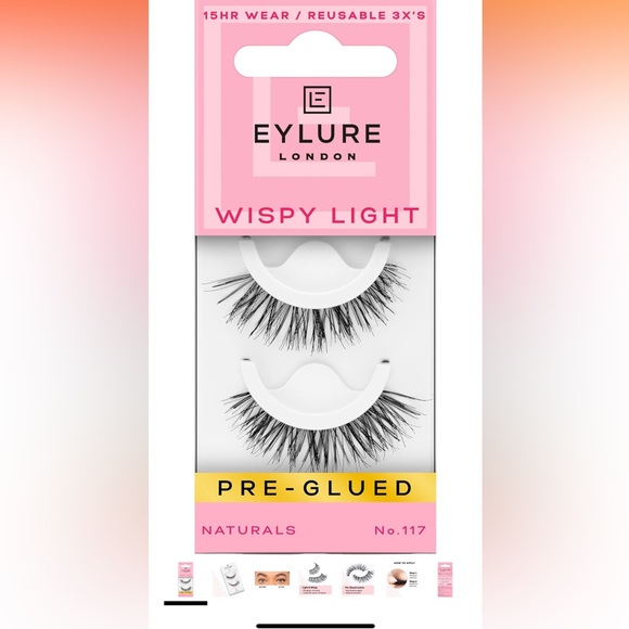 Eylure pre glued wispy light and luxe faux mink false eyelashes (LOT OF 5 PAIRS) - Picture 2 of 15
